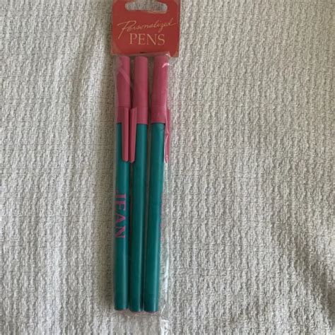 VINTAGE BIC PENS Personalized Name "Jean" Pink Caps Green 3 Pack NOS Blue Ink $11.84 - PicClick