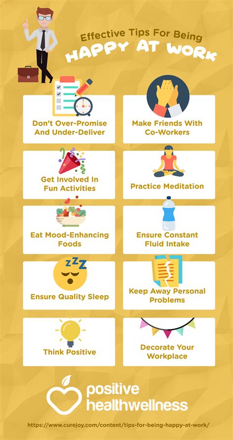 10 Effective Tips For Being Happy At Work – Infographic – Positive ...