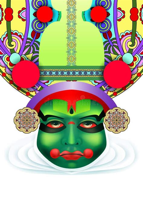 Indian Kathakali Dancer Face Stock Vector - Illustration of face ...