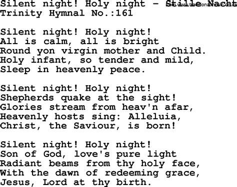 Trinity Hymnal Hymn: Silent Night! Holy Night--Stille Nacht - lyrics, midi and PDF