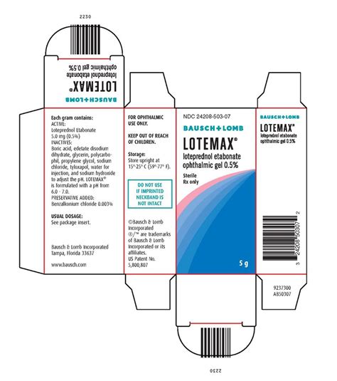 Lotemax Eye Gel - FDA prescribing information, side effects and uses