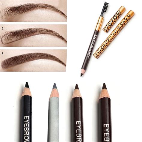 1pcs Eyebrow Pencil & Brush Eyebrow Enhancer Long Lasting Makeup Pencil To Eye Two Sides With ...