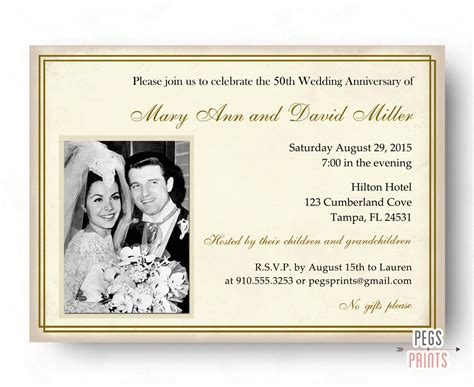 50th Wedding Anniversary Invitations 50th Anniversary