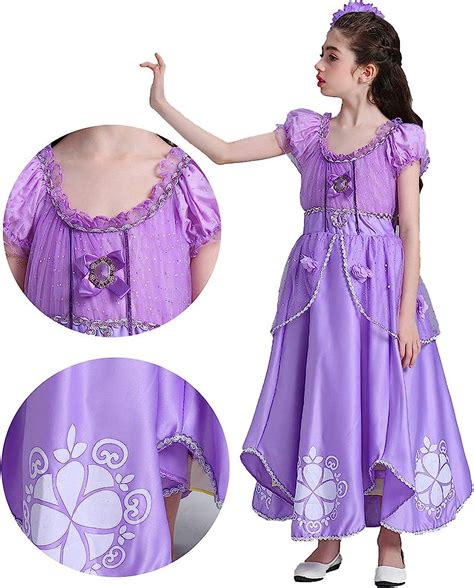 Buy REXREII Girls Rapunzel Princess Sofia Costume Fancy Dress Halloween Christmas Party Birthday ...