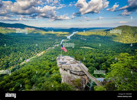 View of Chimney Rock and Lake Lure at Chimney Rock State Park, North Carolina Stock Photo - Alamy