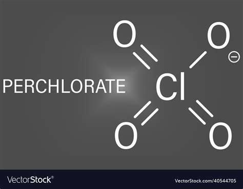 Perchlorate chemical structure skeletal formula Vector Image