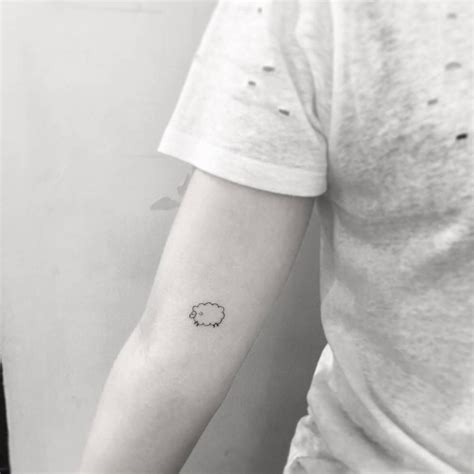 Minimalist sheep tattoo on the right inner arm. M Tattoos, Line Art ...