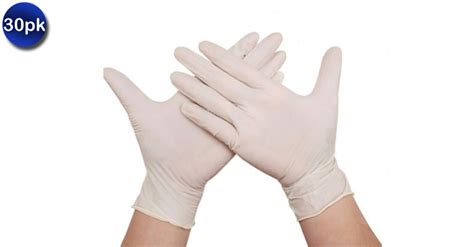 30 Pack: Disposable Gloves - 3 Sizes