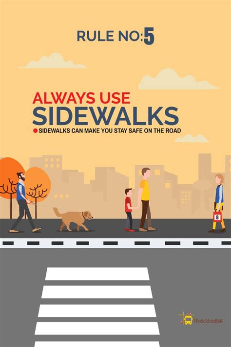 Road Safety Rules RULE No:5 Always Use Sidewalks | Road safety tips, Safety rules for kids, Road ...