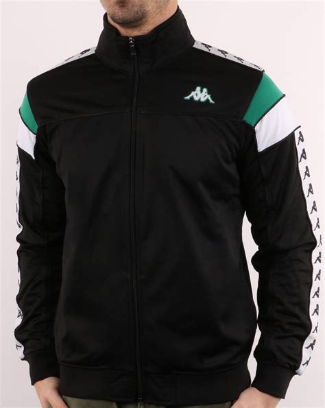 Kappa Merez Track Jacket in Black/Green | 80s Casual Classics