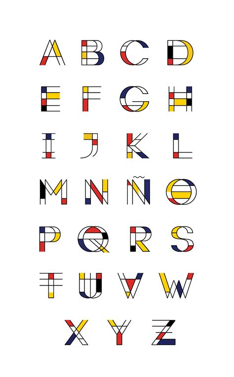 MONDRIAN Font by Tano Veron Lettering Alphabet Fonts, Calligraphy Fonts ...