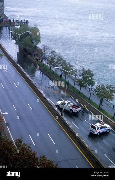 Aerial of Hurricane Damage to New York City Flooding on FDR Drive USA Stock Photo: 52641695 - Alamy