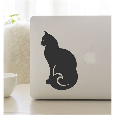 Cat laptop decal cat computer sticker cat decal setting cat | Etsy ...