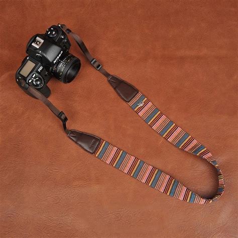 Canon Stripe Handmade Leather Camera Strap - 8270 – icambag