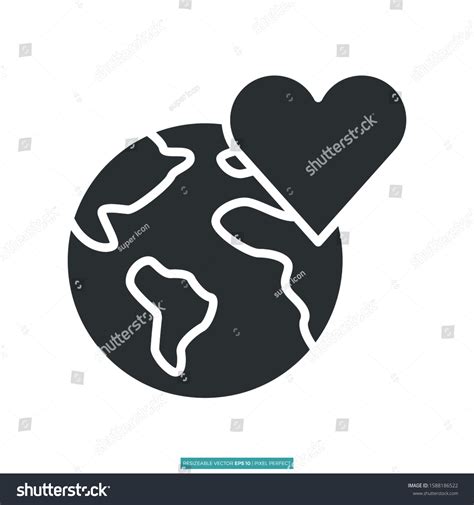 Love Earth Icon Vector Illustration Logo Stock Vector (Royalty Free ...