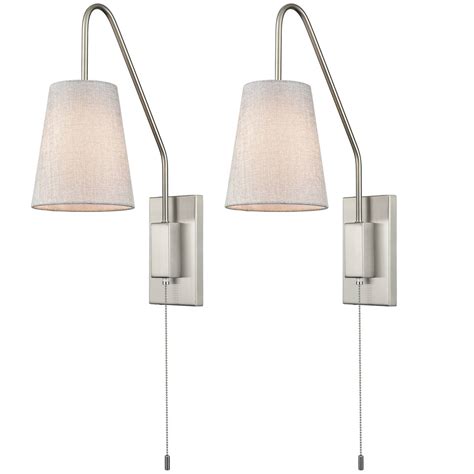 Modern Brass Wall Lamps Set of 2 Plug-In Wall Lights