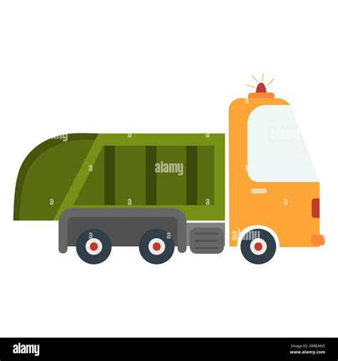 Cartoon car garbage truck. Vector illustration on a white background ...