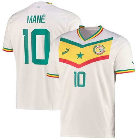 Senegal Home Jersey with Mané 10 printing 2022 Qatar World Cup Jersey Unisex - White - Jersey Teams