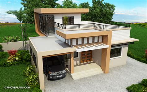 MyHousePlanShop: Double Story Roof Deck House Plan Designed To Be Build ...