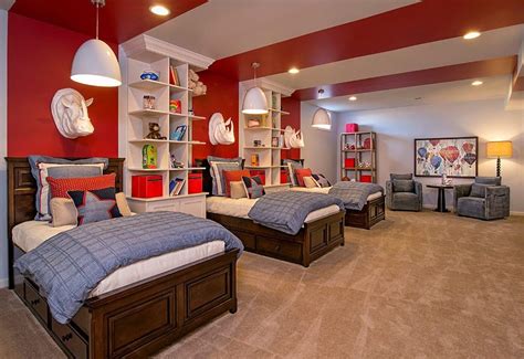 Three beds in one room? Love the striped walls! #DRHorton #FindYourHome | 3 bed in one room ...