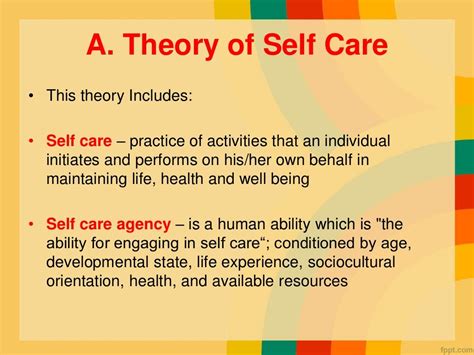 Orem Self Care Theory In Nursing