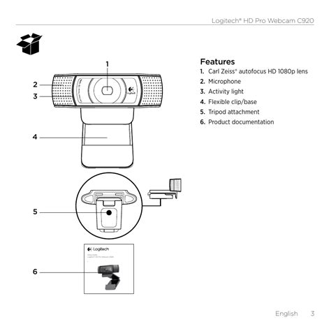 Features | Logitech HD Pro C920 User Manual | Page 3 / 24