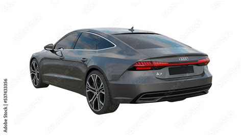 back view of grey car isolated on white, AUDI A7 png transparent ...