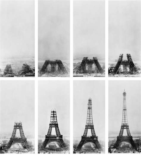 Peer Into The Past: The construction of the Eiffel Tower. 300 workers,...