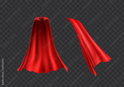 Cape set isolated on transparent background. Red superhero cloak ...