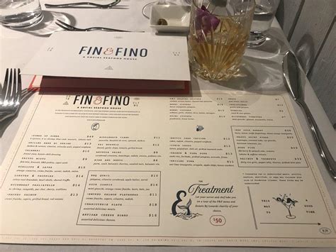 Menu at Fin & Fino pub & bar, Charlotte