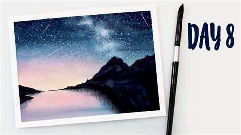 Watercolor night sky with stars - easy step by step tutorial for beginners - YouTube