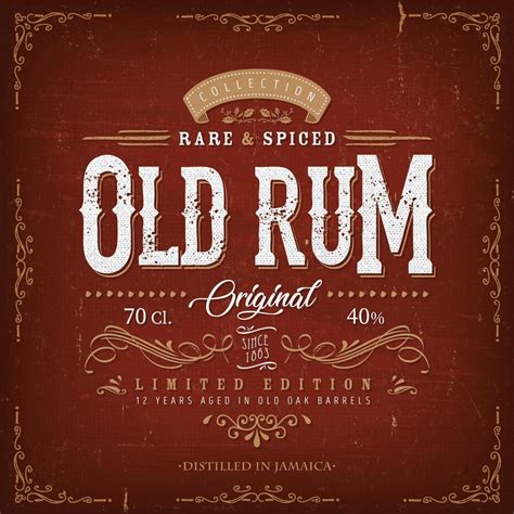 viewing gallery for rum labels barnye tablicki pivnye etiketki plakat - vintage red old rum ...