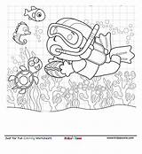 Scuba Diving coloring Page  KidzeZone sketch template
