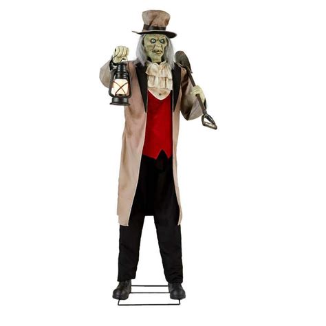 Home Accents Holiday 6.5 ft Animated LED Gravedigger Halloween ...