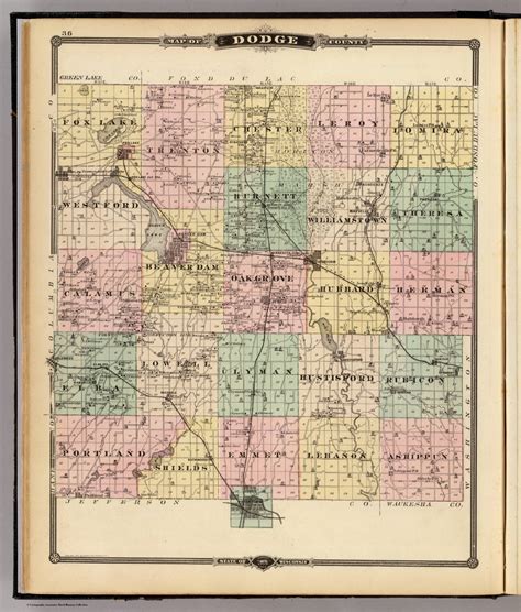 Map of Dodge County, State of Wisconsin. - David Rumsey Historical Map Collection