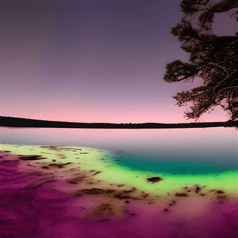 Bioluminescent Forest and Lake · Creative Fabrica