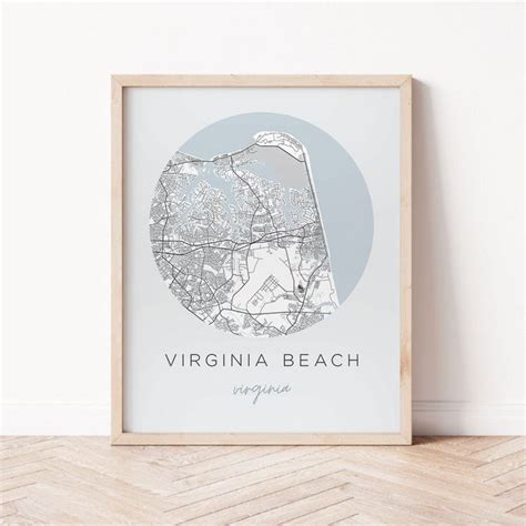 Virginia Beach Street Map in 2023 | Street map, City map poster ...