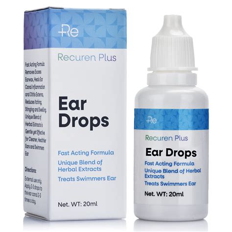 Buy Recuren Plus Ear Drops Swimmers Ear Drops Removes Excess Earwax Heals Ear Canal Inflammation ...