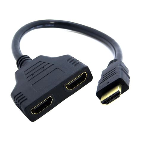 1080P Male HDMI To Dual HDMI 2 Female Y Splitter Cable Adapter for Multimedia Devices-in Audio ...