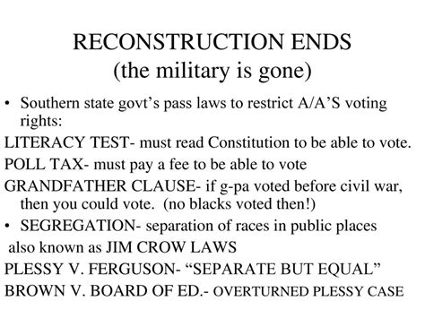 Notes: Reconstruction defined - ppt download