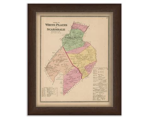 Towns of WHITE PLAINS and SCARSDALE, New York 1868 Map