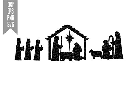 Christmas Nativity Svg Cut File - Svg Dxf Eps Png (363360) | SVGs ...