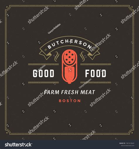 Butcher Shop Logo Design Vector Illustration Stock Vector (Royalty Free ...