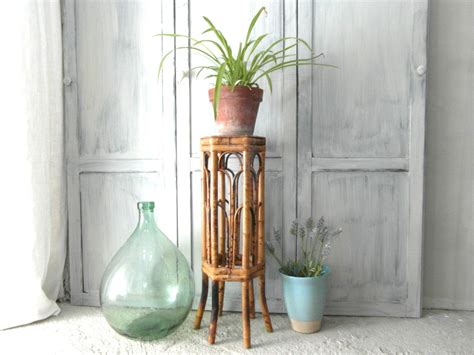 Vintage bamboo plant stand, bamboo side table, bedside table Table Vintage, Vintage Home Decor ...