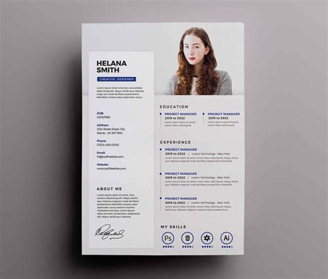 Free Fresh Resume Template (PSD)