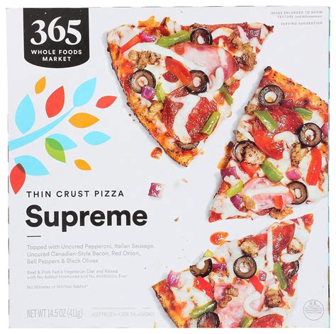 365 by Whole Foods Market, Frozen Thin Crust Pizza, Supreme, 14.5 Ounce: Amazon.com: Grocery ...