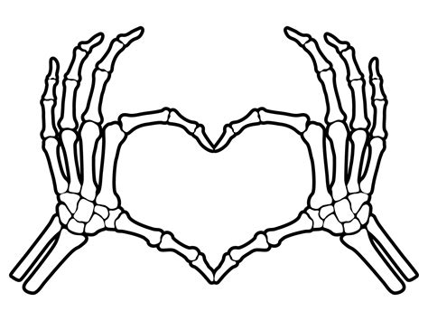 Skeleton bone hand heart shape sign illustrations 26418474 Vector Art ...