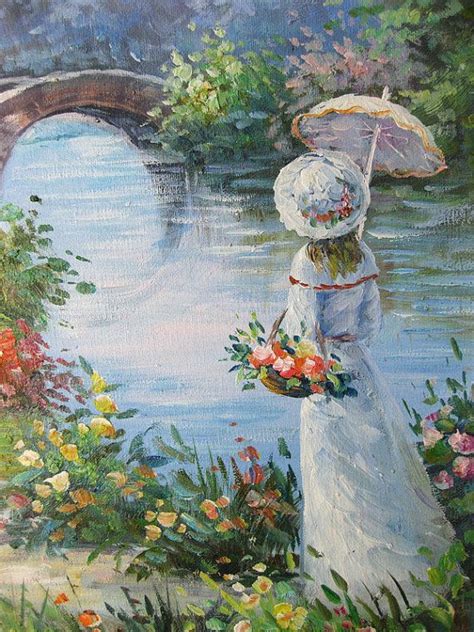 New - GIRL WITH PARASOL, an original fine art painting | Fine art ...