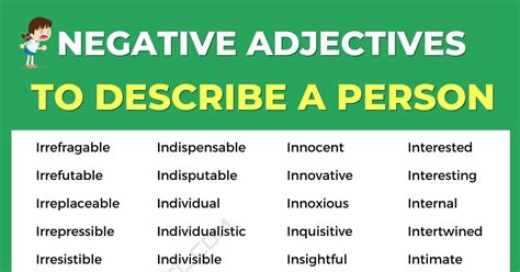 100+ Negative Adjectives to Describe a Person • 7ESL