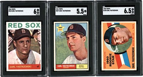 1960-1964 Topps Carl Yastrzemski SGC Collection (3) w/1960 Topps